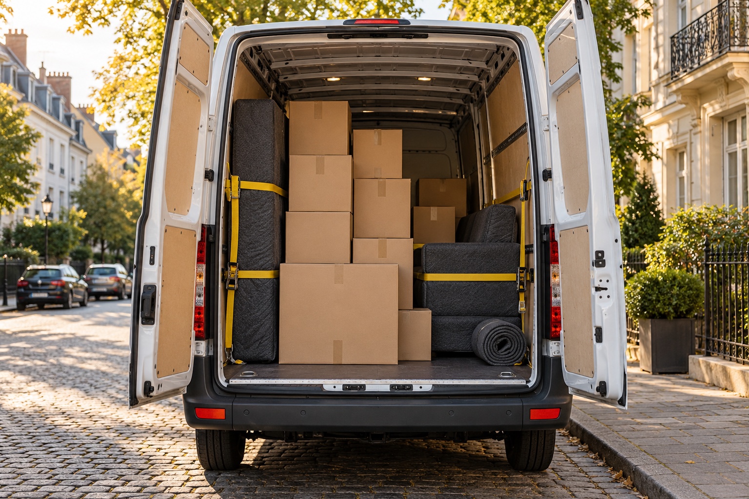 Gepackter Transporter mit Umzugsgut